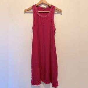 Nation LTD Sleeveless Fuschia Pink Silky Tank Dress W pockets size XS EUC
